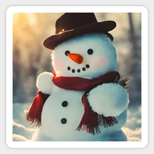 Cute Snowman who also happens to be very Cool Sticker